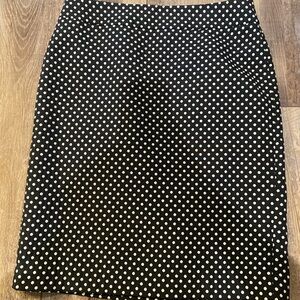Ann Taylor Black and White Pencil Skirt Knee-Length